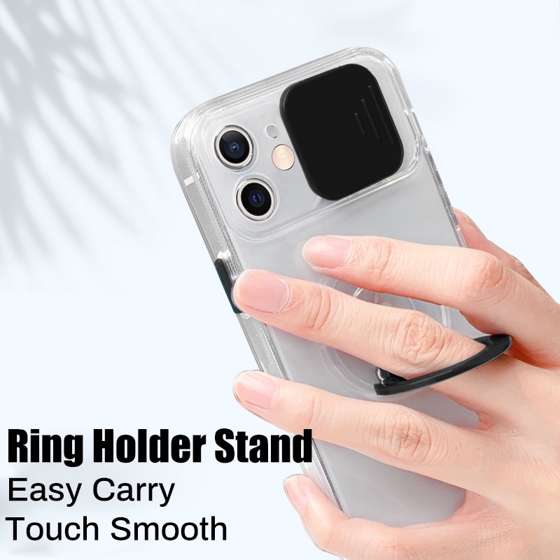 Ốp Điện Thoại Mềm Trong Suốt Kiểu Trượt Bảo Vệ Camera Cho iPhone 11 12 13 14 Pro Max 14 Plus 12 13 Pro Max