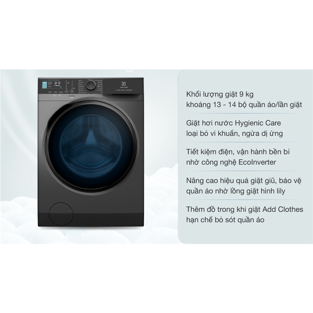 Máy giặt Electrolux Inverter 9 kg EWF9042R7SB 2021 - Điện Máy Kho Rẻ