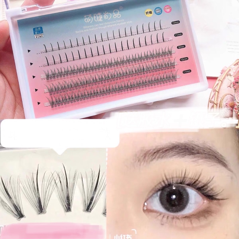 Combo mi giả gắn mắt  gồm nhíp và keo dán