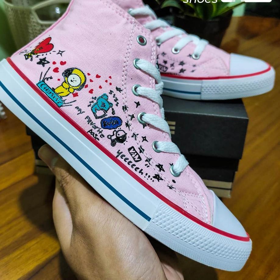 Giày Bốt LR40 BTS BT21 Dễ Thương Cho Bé 1 2 3 4 5 6 7 8 Tuổi Converse