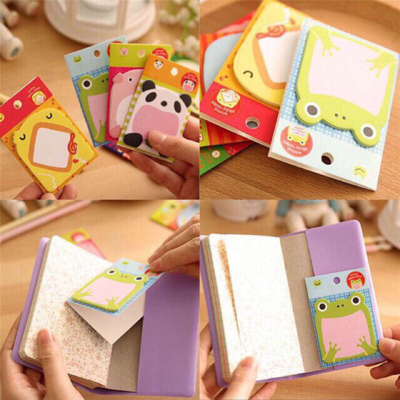 Giấy note cute, giấy ghi chú cho học sinh và văn phòng, sticker Fusen collection hình động vật dễ thương