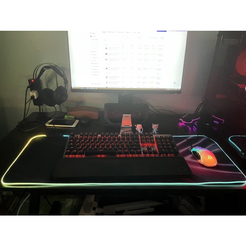 Miếng lót chuột LED RGB 2022 pad chuột chơi game cỡ lớn chống trượt siêu bền siêu đẹp