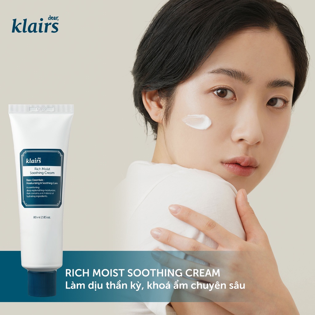 Kem Dưỡng Ẩm Dear Klairs Rich Moist Soothing Cream 80g