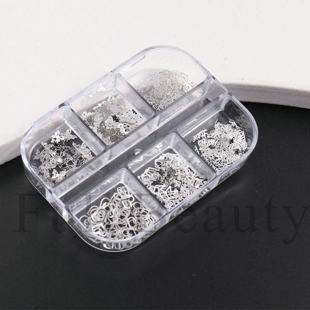 Hộp 6 Ngăn Đựng Phụ Kiện Trang Trí Móng Nghệ Thuật 3D Dễ Thương Cho Nữ