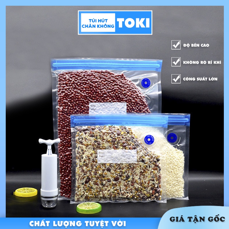 Túi Hút Chân Không Thực Phẩm  Hút Tay Không Cần Máy Tái Sử Dụng Nhiều Lần An Toàn Tiện Lợi