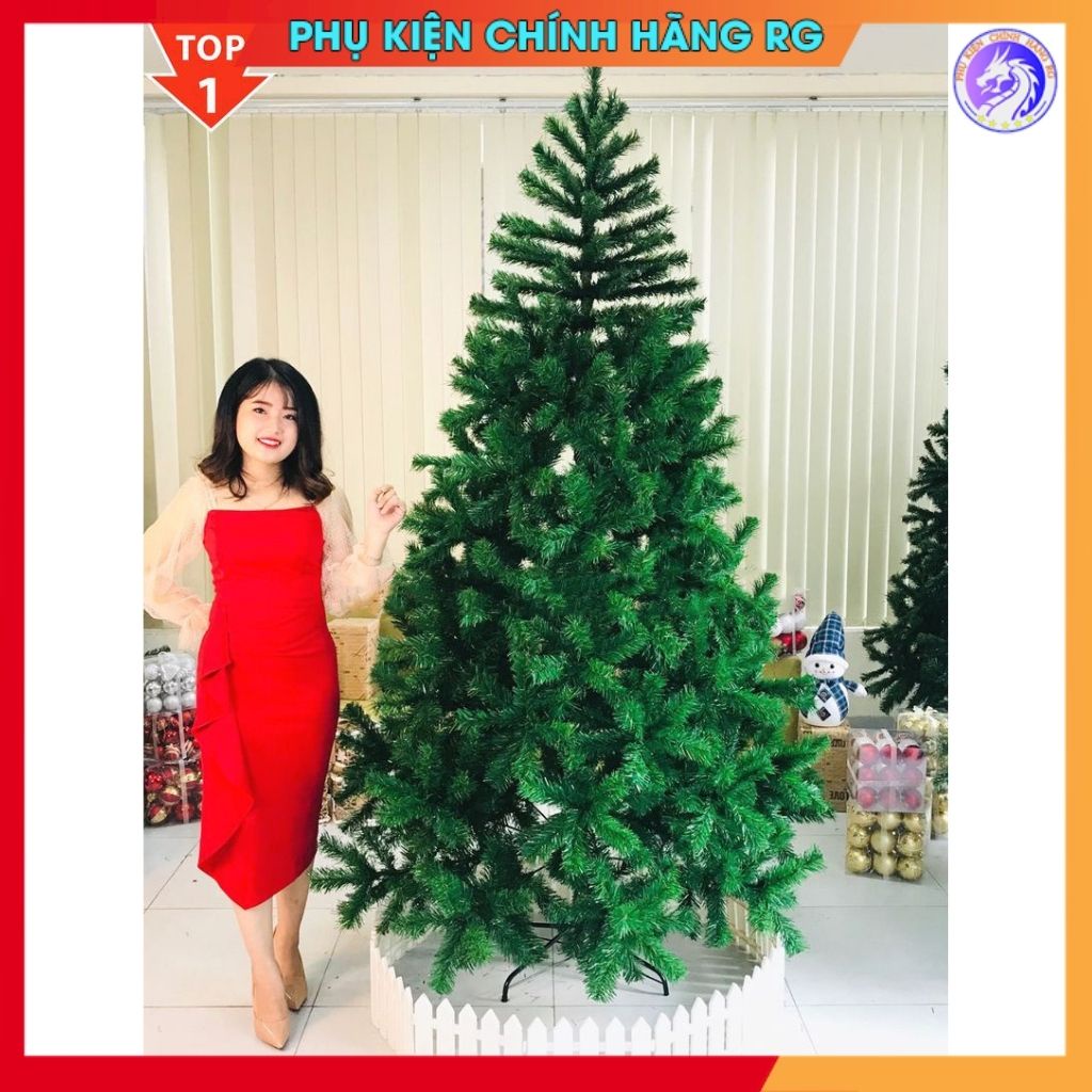 Cây thông noel tán dày 3m, 2m4, 2m1....đủ size màu xanh cứng cáp tặng kèm dây kim tuyến trang trí cực đẹp