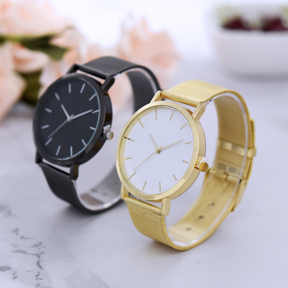 Đồng Hồ Analog Máy Quartz Mặt Tròn Với Dây Đeo Hợp Kim