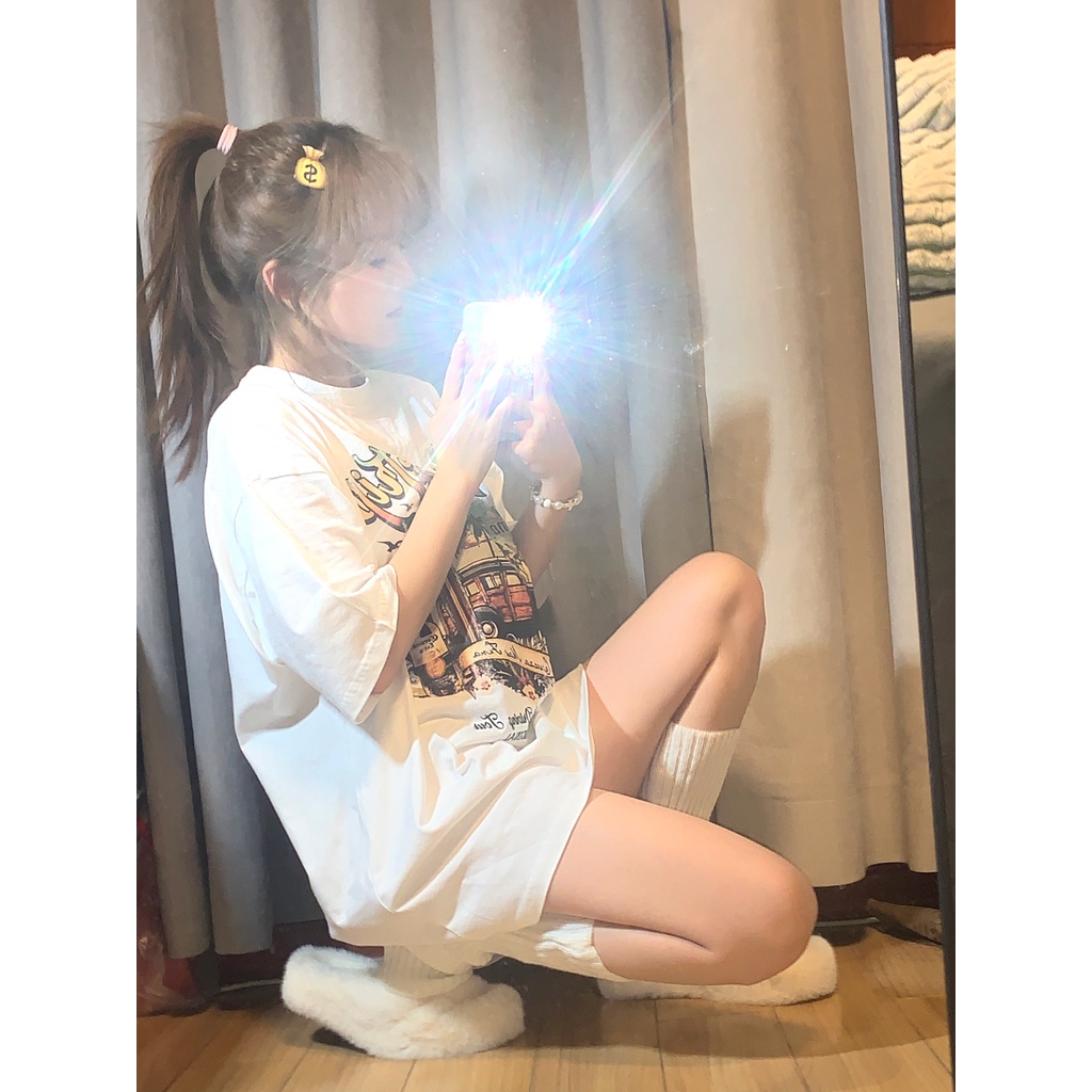 Áo thun XIAOZHAINV tay lửng in hình phong cách hiphop thời trang đường phố