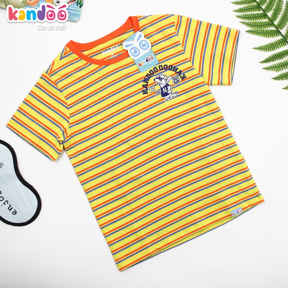 [gốc 125k] áo t shirt bé trai kandoo DBTS1713 kẻ cam