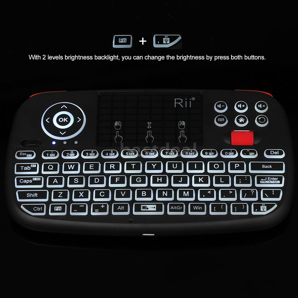 Bàn phím không dây Rii i4 kết nối Bluetooth & 2.4GHz tích hợp chuột máy tính chất lượng cao