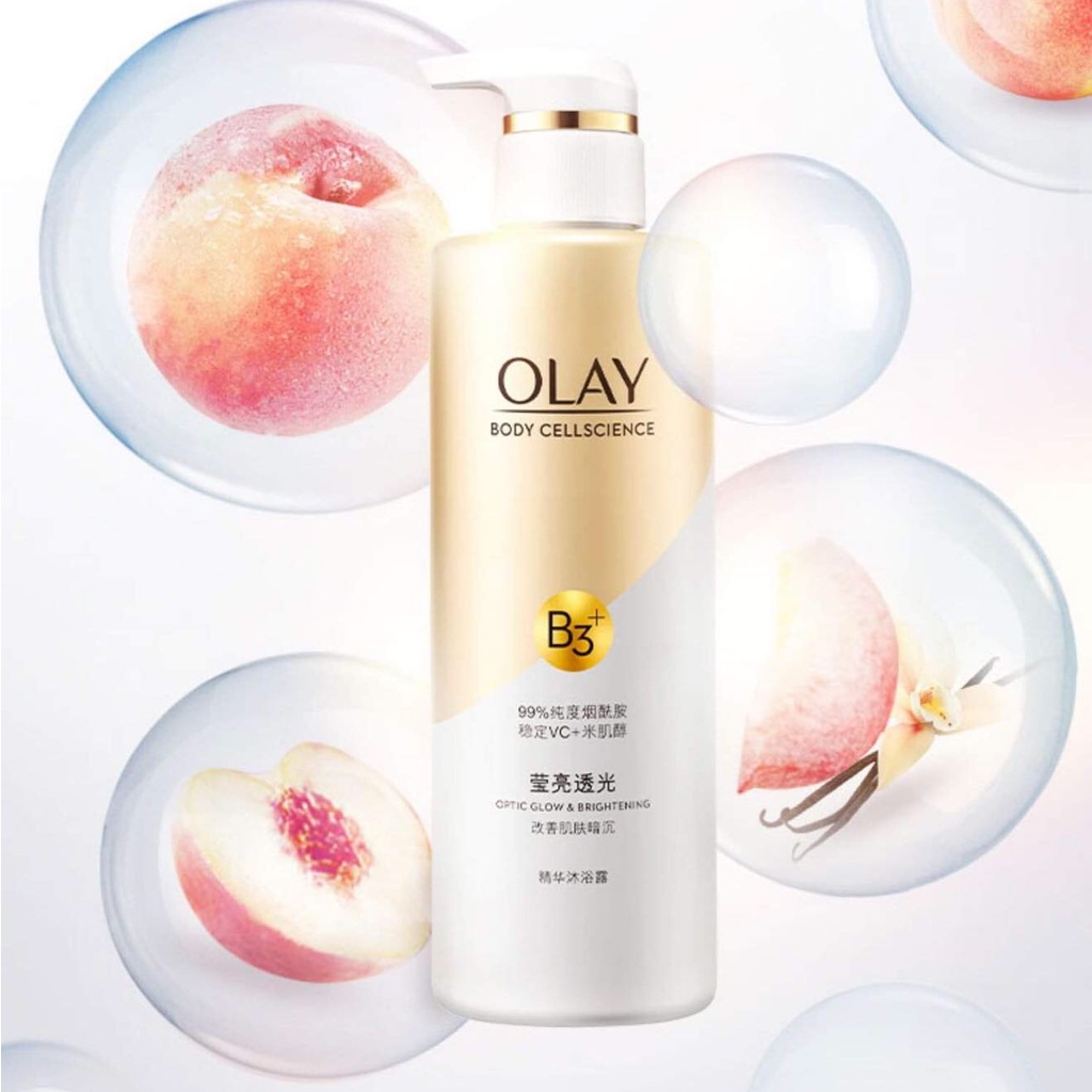 Sữa Tắm OLAY B3+ Optic Glow Radiance & Brightening trắng da cấp ầm mềm mịn 500ml