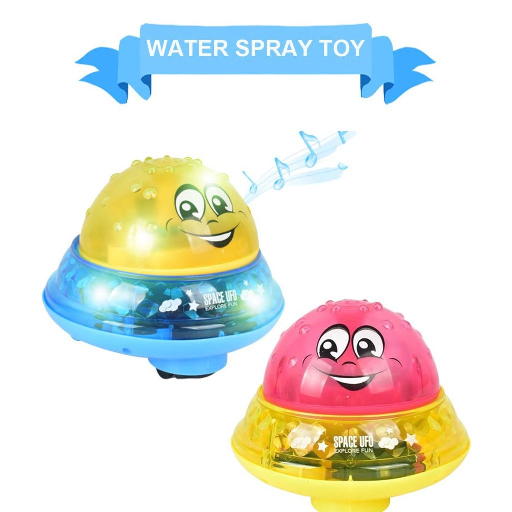 Đồ chơi nhà tắm bóng phun nước phát sáng có nhạc hình dạng đĩa bay UFO
