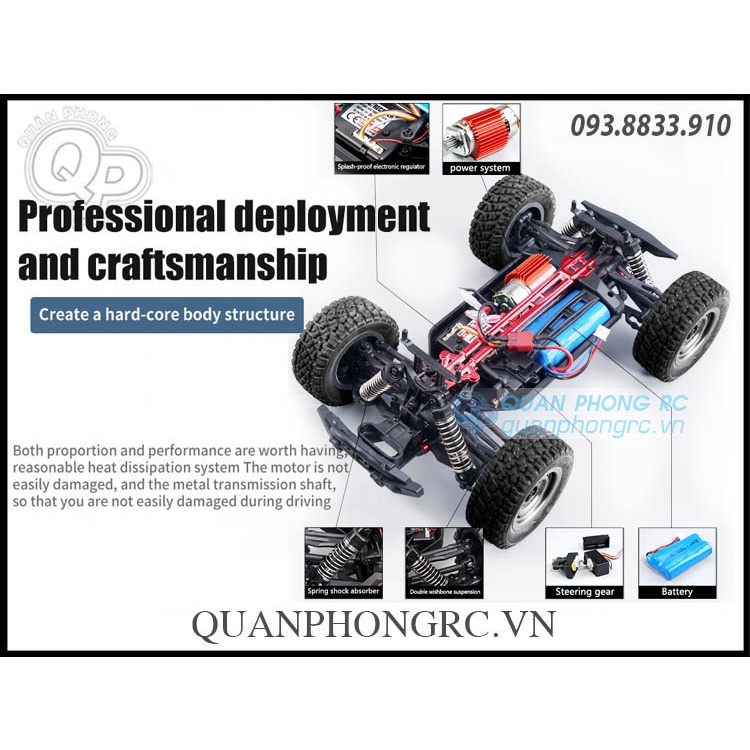 Xe Điều Khiển SCY 16103 GANTRY 1/16 2.4G 4WD High Speed RC Truck Car With LEDs