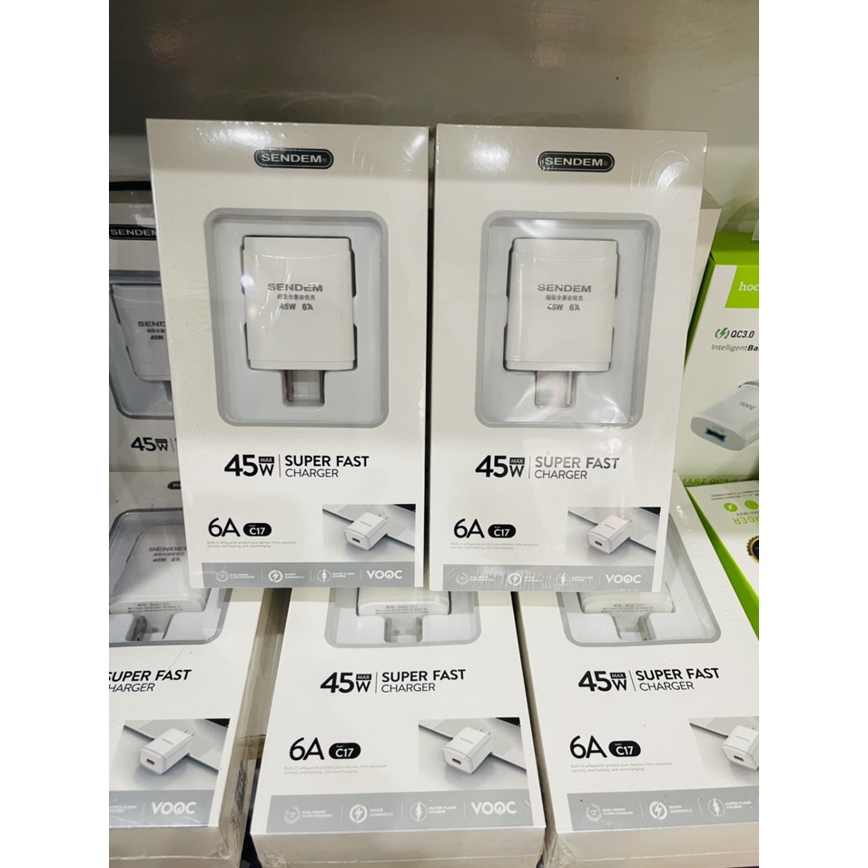 Củ Sạc Nhanh 45w 6a Hàng Chính Hãng Semdem Bh 12 Tháng