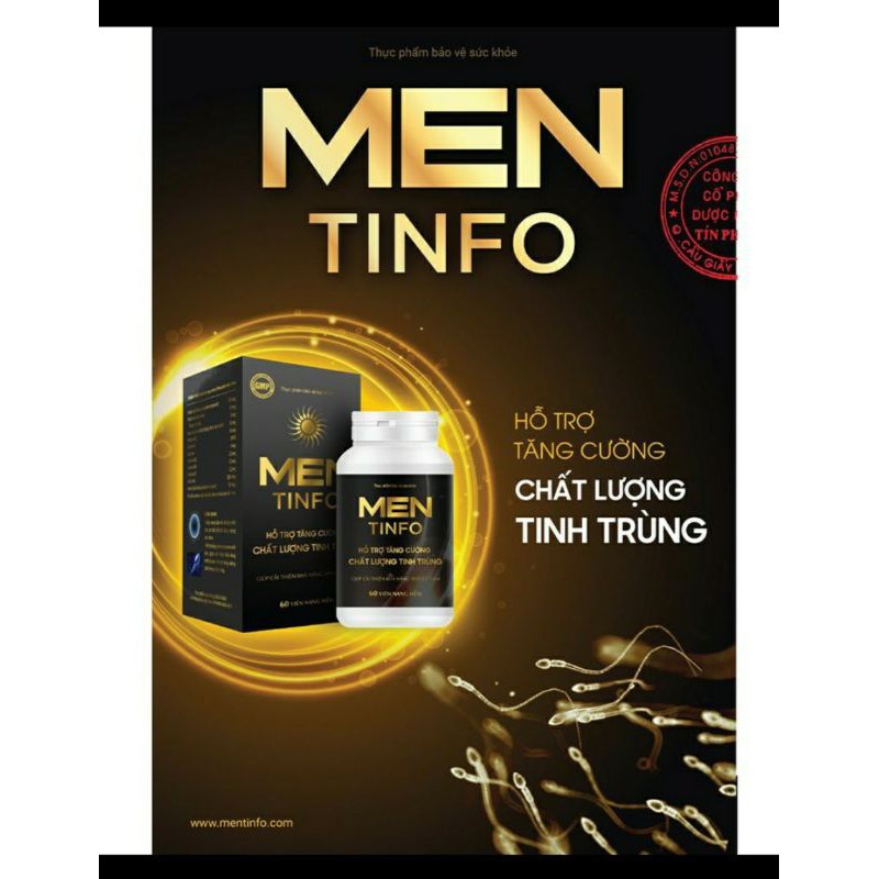 Men Tinfo - Hỗ trợ tăng chất lượng sinh sản cho nam giới, ngừa vô sinh nam