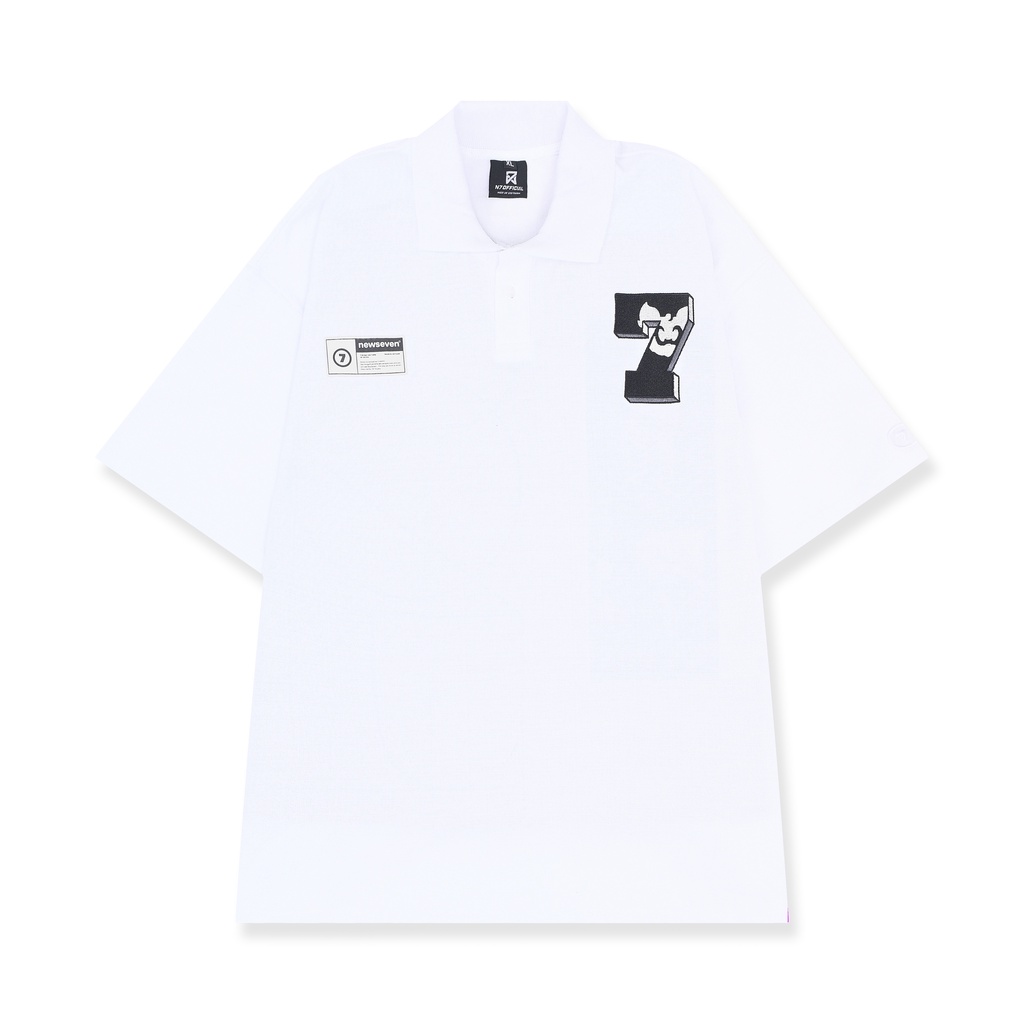 Áo Thun Polo N7 Newseven LOGO V1 phông tay lỡ nam nữ form rộng Local Brand