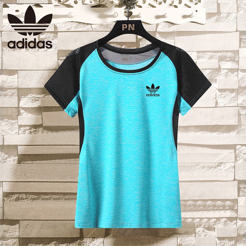 Adidas Áo Thun Thể Thao Cổ Tròn Chất Liệu Lụa Lạnh Nhanh Khô Dành Cho Nữ