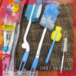 Bộ dụng cụ cọ rửa, vệ sinh bình sữa 5 món