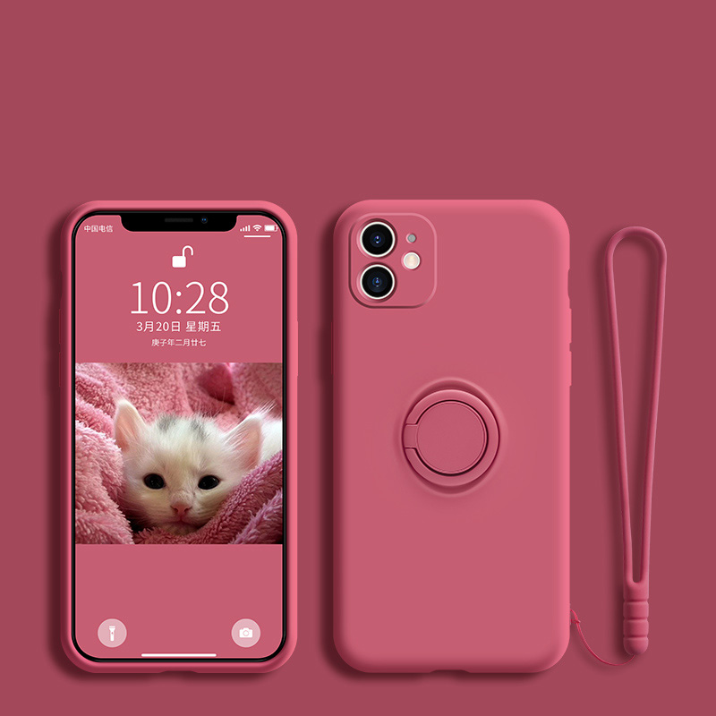 Ốp Điện Thoại Màu Trơn Có Giá Đỡ Nam Châm Cho iPhone 12 13 Pro Max Mini 11 11 Pro 11 Pro Max Xs Xr Xs Max X 7 8 Plus