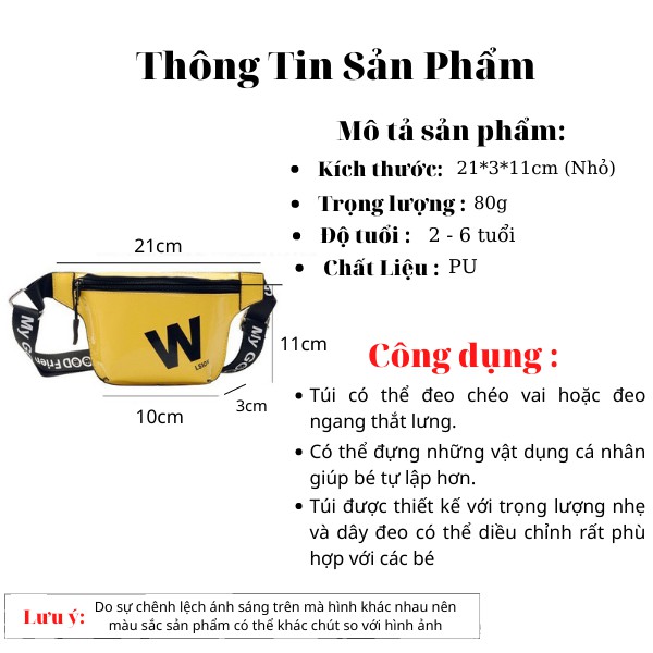 Túi Đeo Chéo Bụng Chữ W Phong Cách Hàn Quốc Cá Tính Cho Bé Yêu