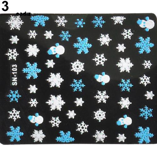 [Hàng mới về] Hình dán móng tay trang trí nghệ thuật chủ đề Giáng sinh