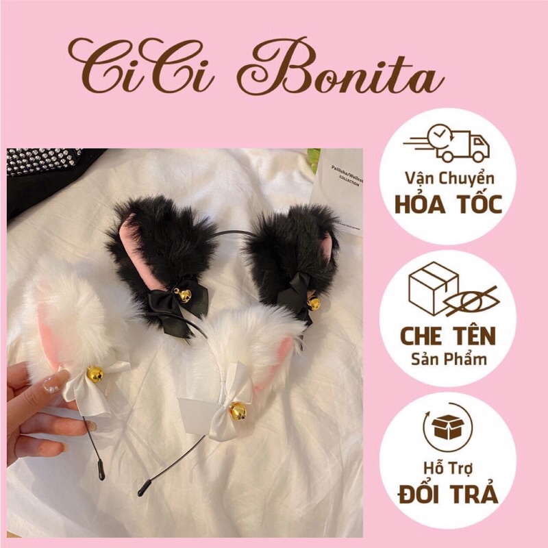 Cài tóc/ băng đô tai mèo/ tai cáo lông có chuông và không chuông hottrend cosplay CPK24 CICI BONITA HCM