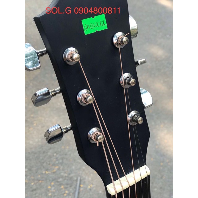 Guitar Acoustic màu Đen giá rẻ cho người mới tập chơi, Âm trong, không đau tay