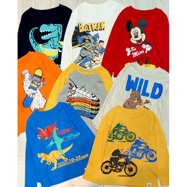 Áo phông dài tay bé trai Baby Gap - Hàng dư xịn 100%