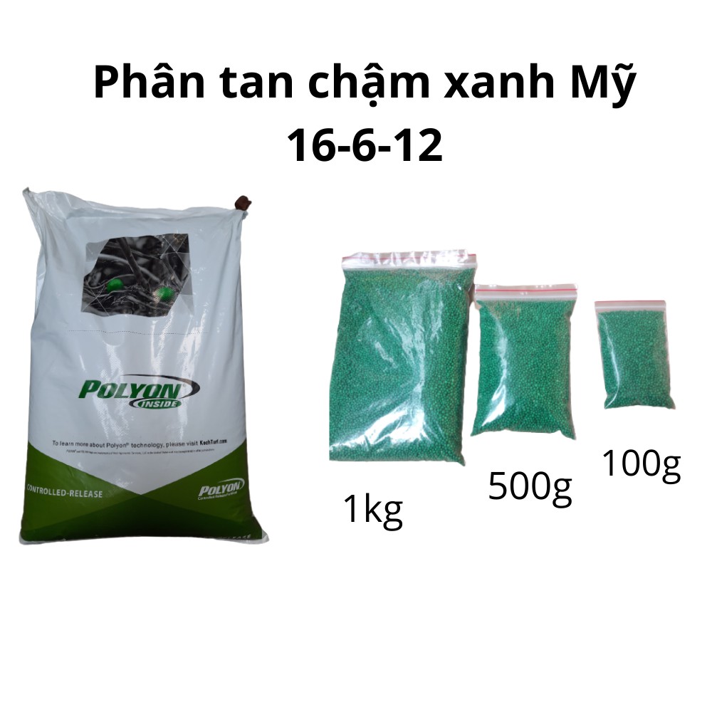 Phân tan Chậm Mỹ PoLyon hạt xanh 16-6-12