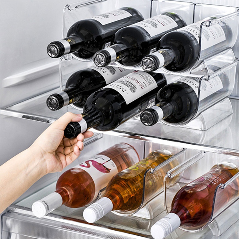 Giá Trượt Đựng Lon Nước Uống Trong Tủ Lạnh Tiện Dụng