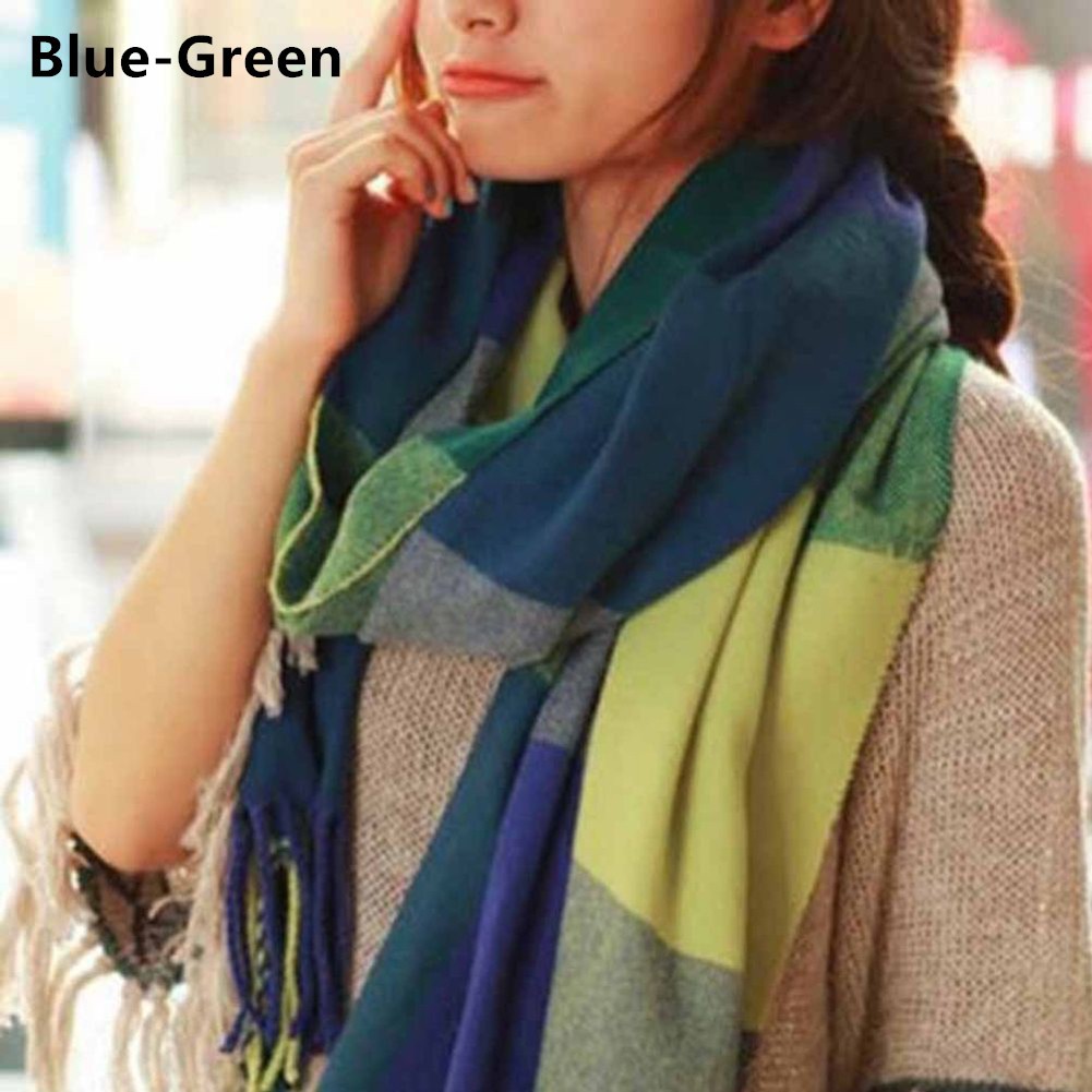 Khăn choàng cổ dài sọc ca rô màu