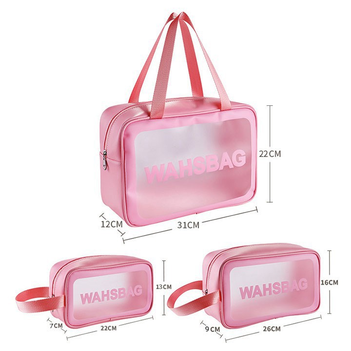 Bộ 3 túi đựng mỹ phẩm/ Đồ trang điểm du lịch chống thấm nước Washbag