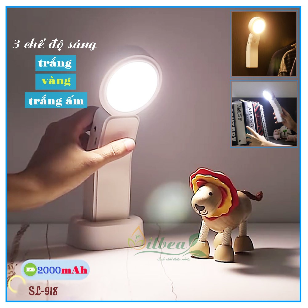 Đèn LED đọc sách sạc pin tích điện 2000mAh SL-918 để bàn hoặc treo tường với ba chế độ sáng và tăng giảm được độ sáng