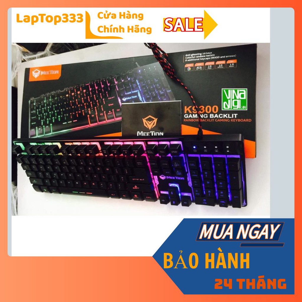 [Mã ELFLASH5 giảm 20K đơn 50K] Bàn phím giả cơ Gaming chính hãng Meetion K9300 có đèn Led 7 màu