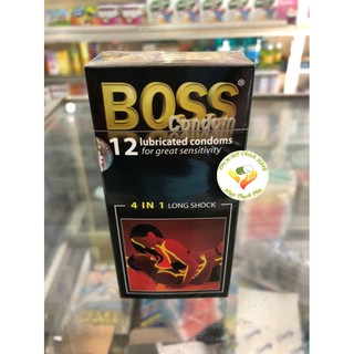 Bao cao su Boss 4 in 1, gân gai, siêu mỏng, kéo dài thời gian, hộp 12 cái