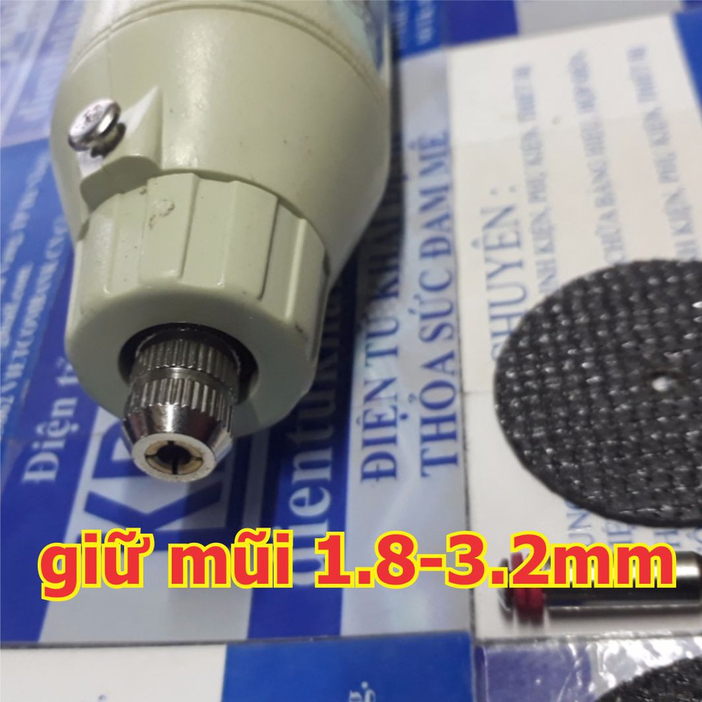 máy khoan, máy mài mini có PIN sạc, áp 5V 5500V/P , mũi 1.8-3.2mm + bộ 2 lưới cắt và đầu giữ kde4592