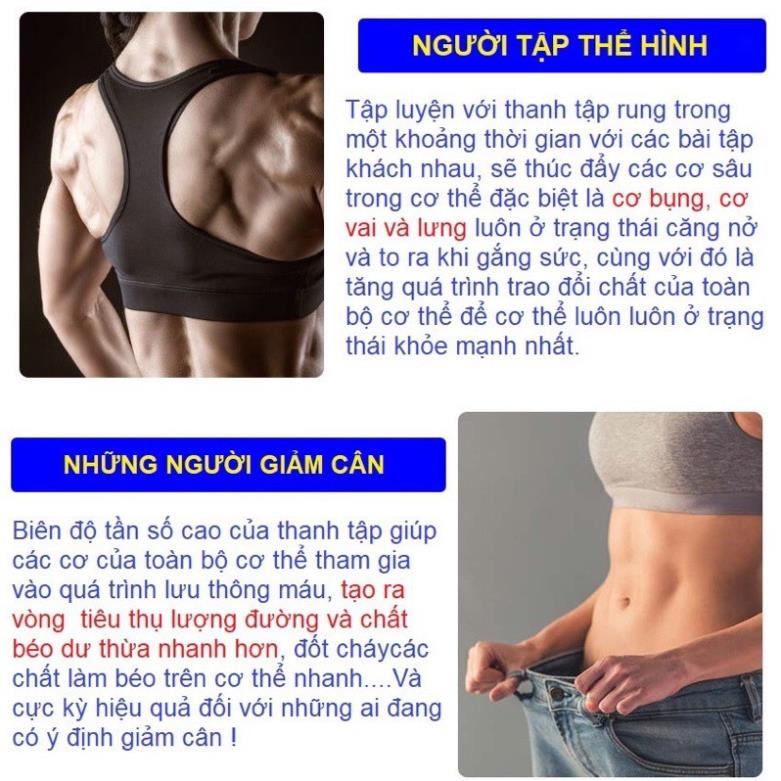 Gậy Rung Tập Gym - Thanh Rung FLEX BAR Đàn Hồi Tập Gym Đa Năng Làm Gọn Cơ Thể Săn Chắc Các Cơ Tại Nhà Siêu Bền