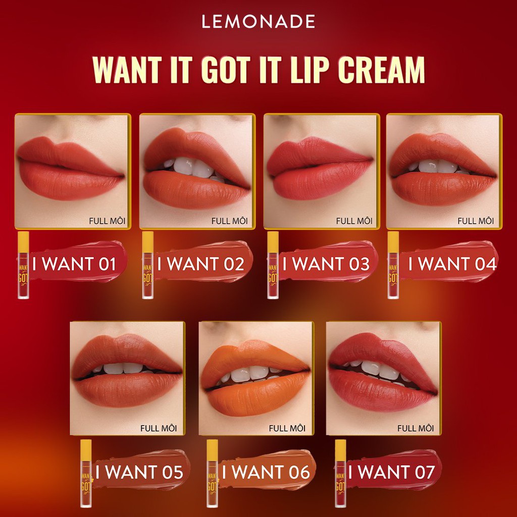 Son Kem Lì Nhẹ Môi Lemonade Want It Got It Lipcream 5g