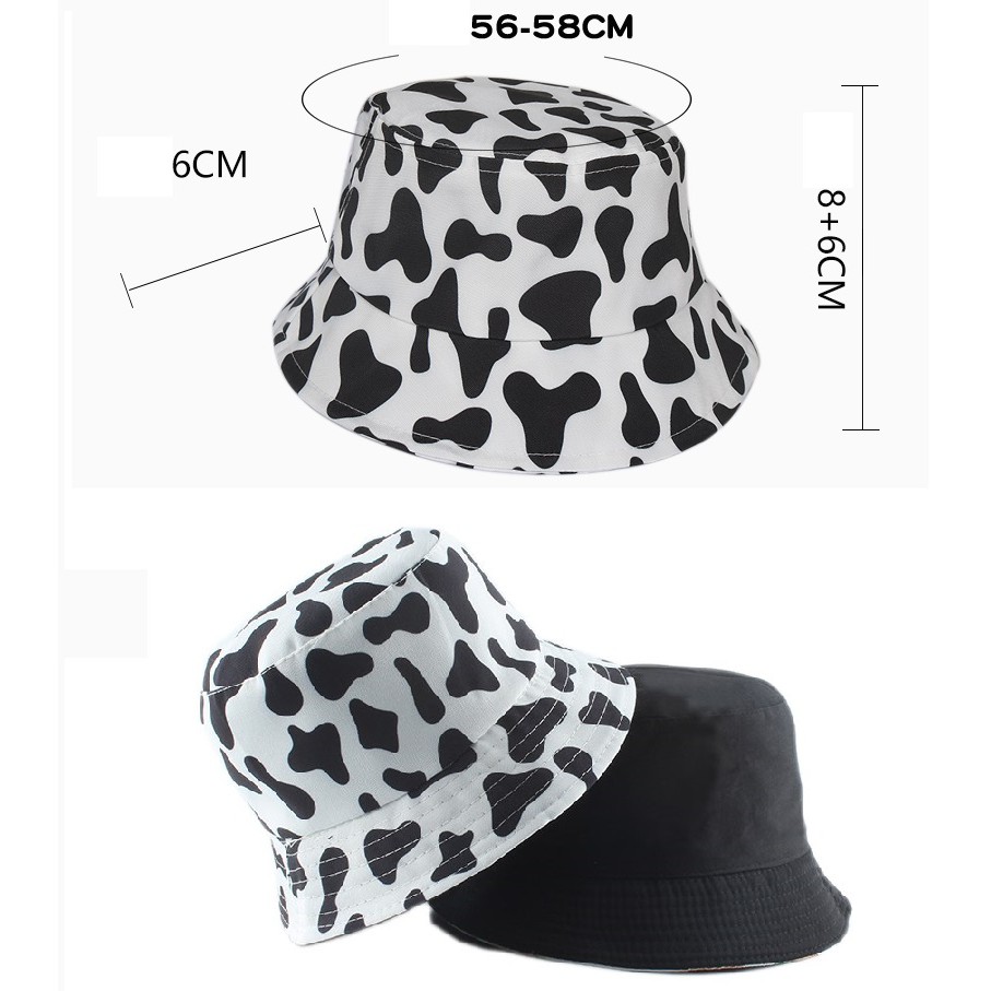 Mũ Bucket Bò Sữa Hot Trend 2 Mặt Tiện Lợi Chất Vải Cotton Dày Mịn Form Chuẩn Đẹp Phong Cách Ulzzang Unisex JUSSY