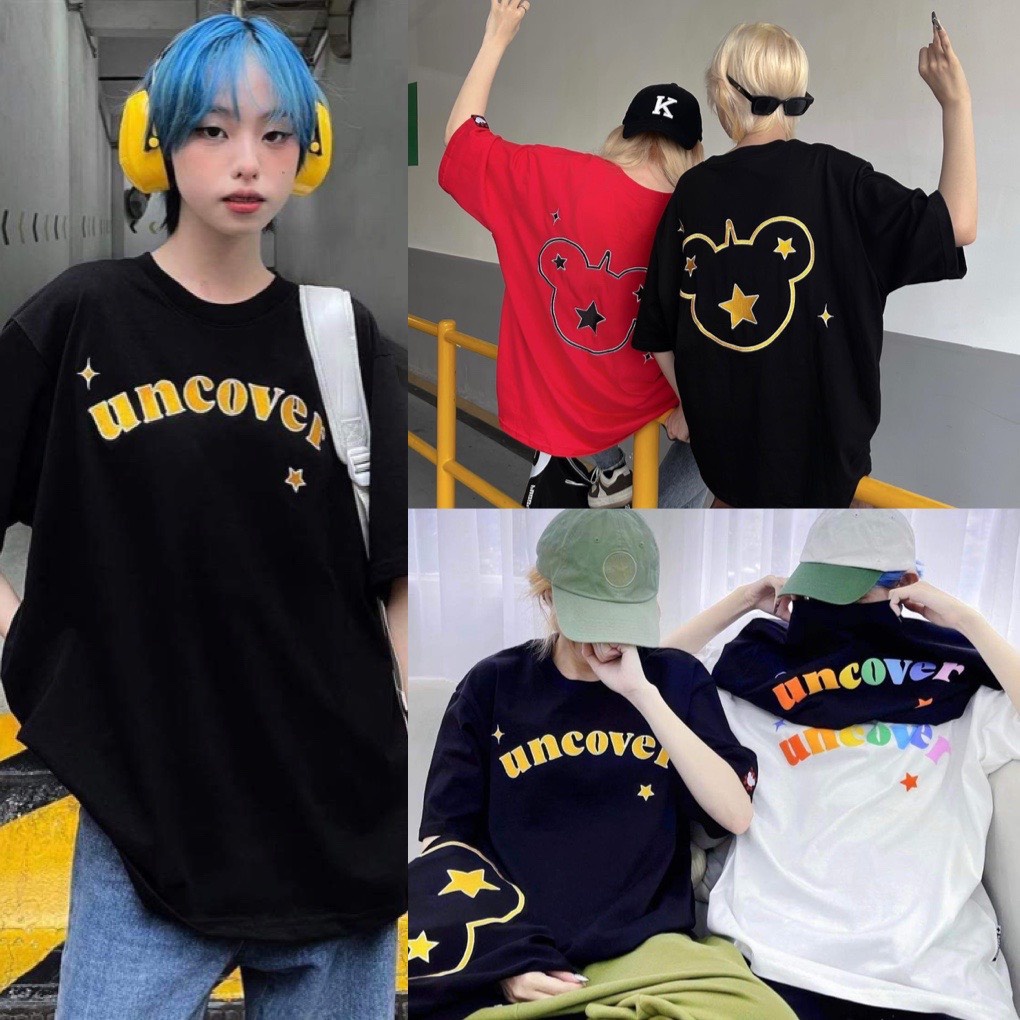 Áo thun uncover sici tee V3 áo thun tay lỡ nam nữ UNCOVER full tag nam nữ Kun shop