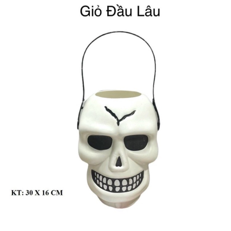 Giỏ kẹo hình đầu lâu dùng cho lễ hội Halloween