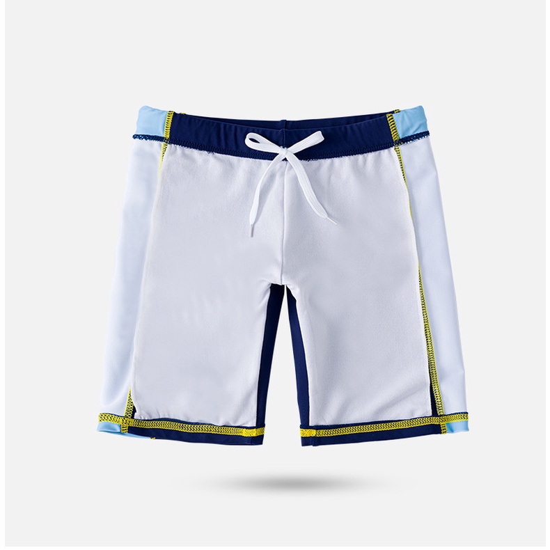 Đồ bơi bé trai tay dài quần lửng Yuke phối viền vàng đơn giản phong cách - Không nón YY5523