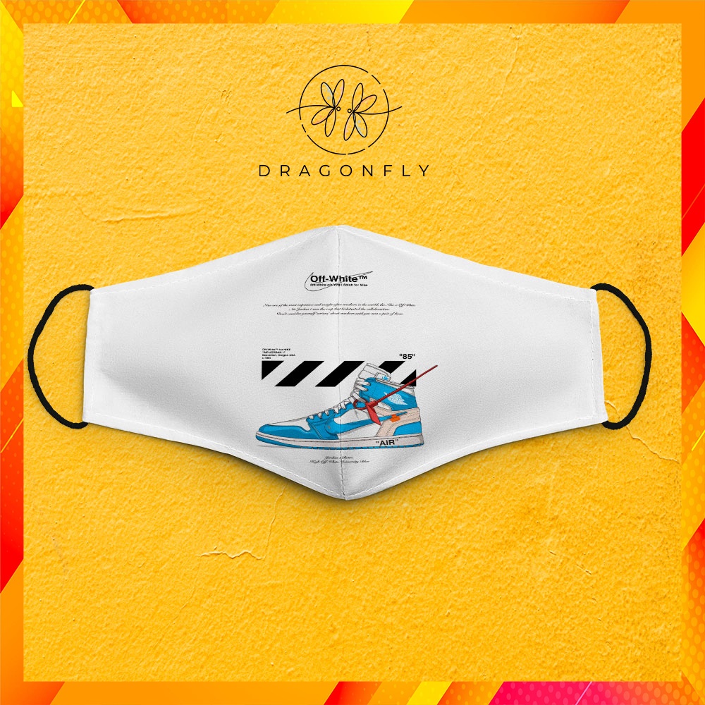 Khẩu Trang Vải Giá Rẻ O.f.f_W.h.i.t.e_ 12 DragonFly Dây Đeo Mềm Chuyên Dụng, Đeo Thoải Mái, Không Đau Tai, Thoáng Khí