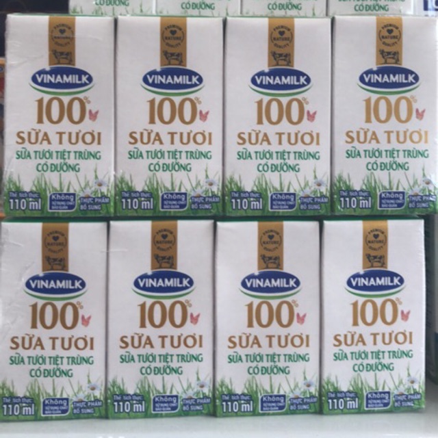 Sữa Vinamil 100% sữa tươi có đường (4 hộp * 110ml)