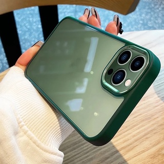 Ốp Điện Thoại Silicon Trong Suốt Viền Kim Loại Sang Trọng Bảo Vệ Camera Chống Sốc Cho iPhone 13 12 Mini 11 Pro XS Max XR X
