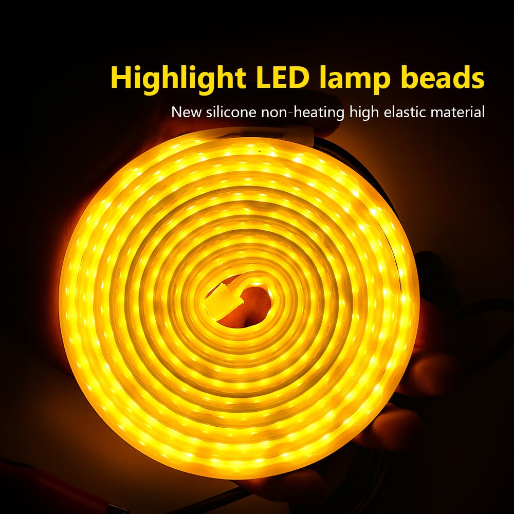 1 Dải Đèn LED RGB DRL Mềm Chống Thấm Nước Trang Trí Xe Hơi Kèm Điều Khiển Từ Xa