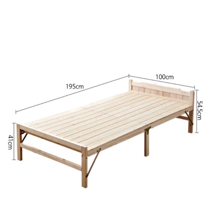 RE0557 Giường gỗ thông gấp gọn 100x195cm tặng nệm gối - Giường xếp gỗ thông | BigBuy360 - bigbuy360.vn