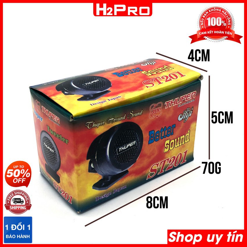 Đôi loa treble thạch anh THUPER ST201 H2Pro 10W-8 ôm (2 loa), loa siêu treble thạch anh (tặng tụ 20K, hàn sẵn tụ trong l