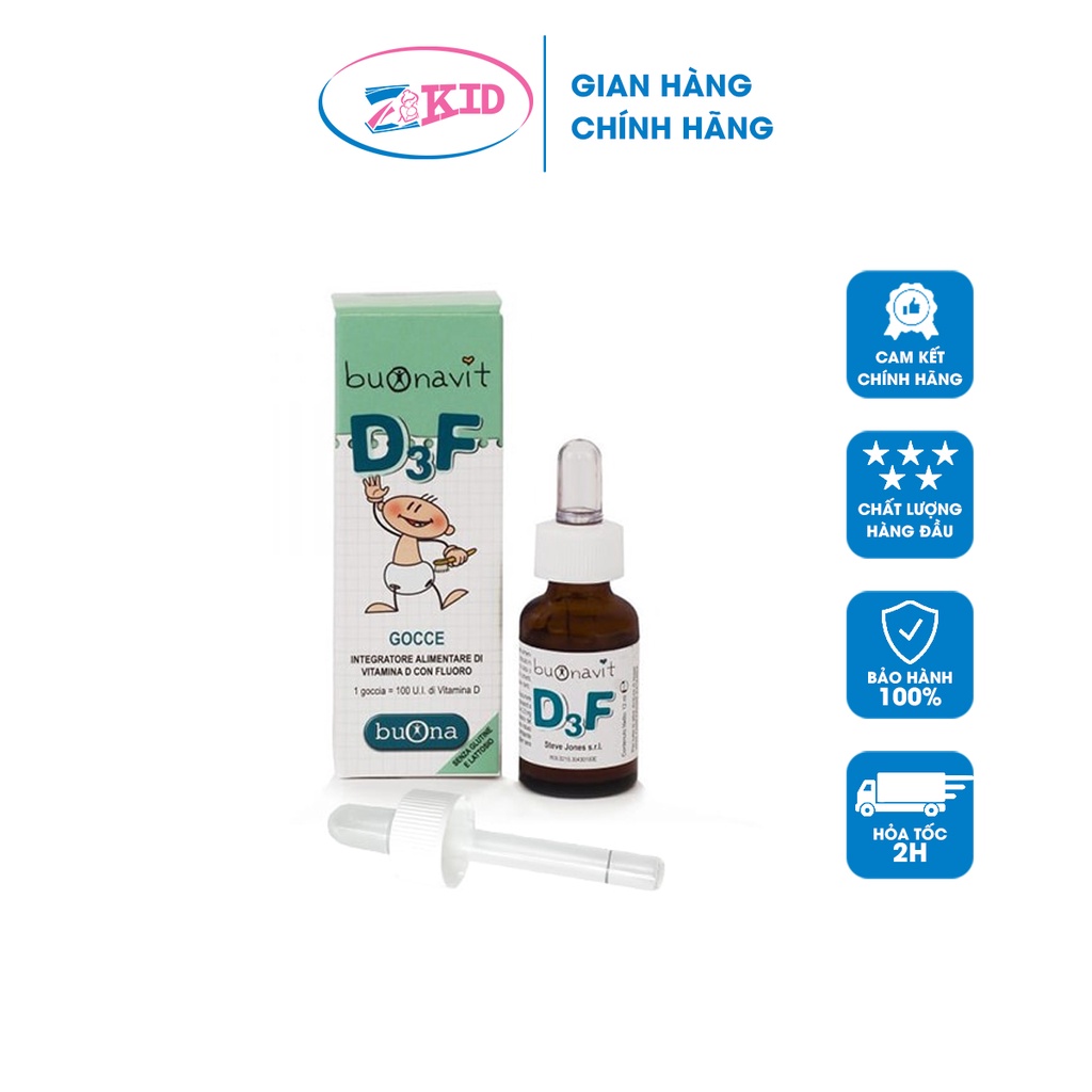Dung dịch nhỏ giọt D3 Flo BUONAVIT D3F-Thực phẩm bảo vệ sức khỏe
