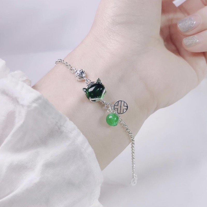 Lắc tay hồ ly Bạc ta phong thuỷ , đủ màu - Lắc tay nữ bạc ta - Vàng Bạc Khải Khải